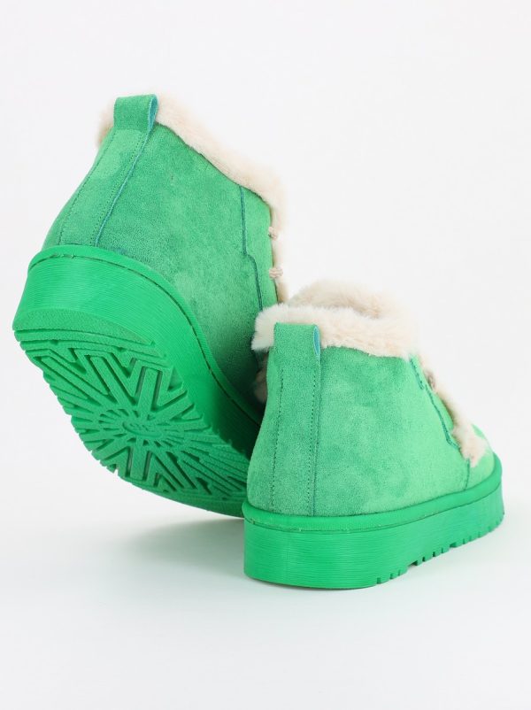 Ghete Damă cu Șiret Piele Ecologică întoarsă culoare Verde(BS15BT2310023) 119