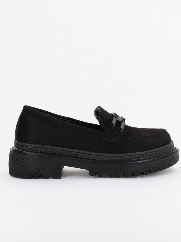 Pantof Dama tapla groasa piele eco intoarsă Negru BS201AY2310048 120