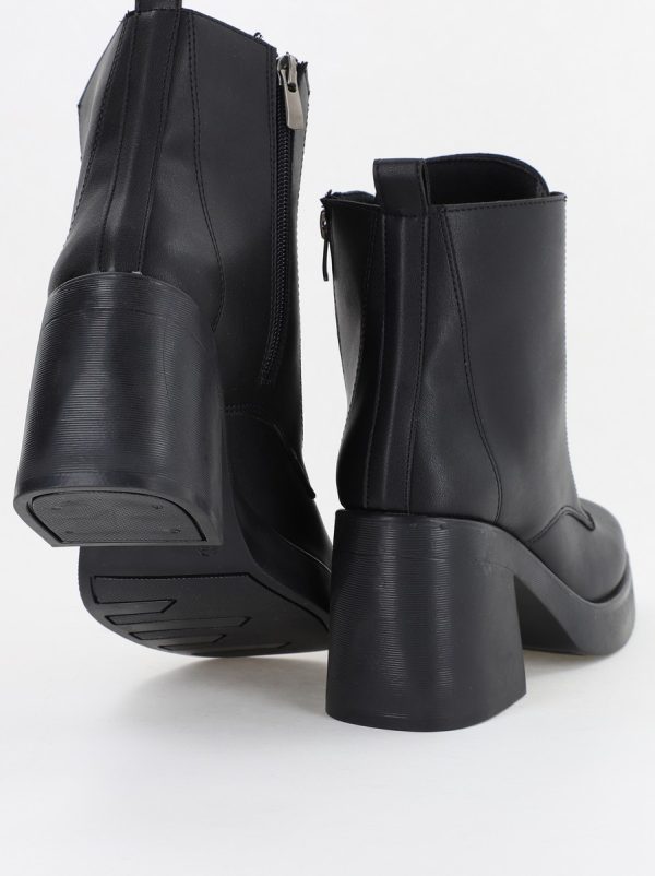 Botine Damă cu Fermoar Piele Ecologică Negre (BS9028BT2310254) 119