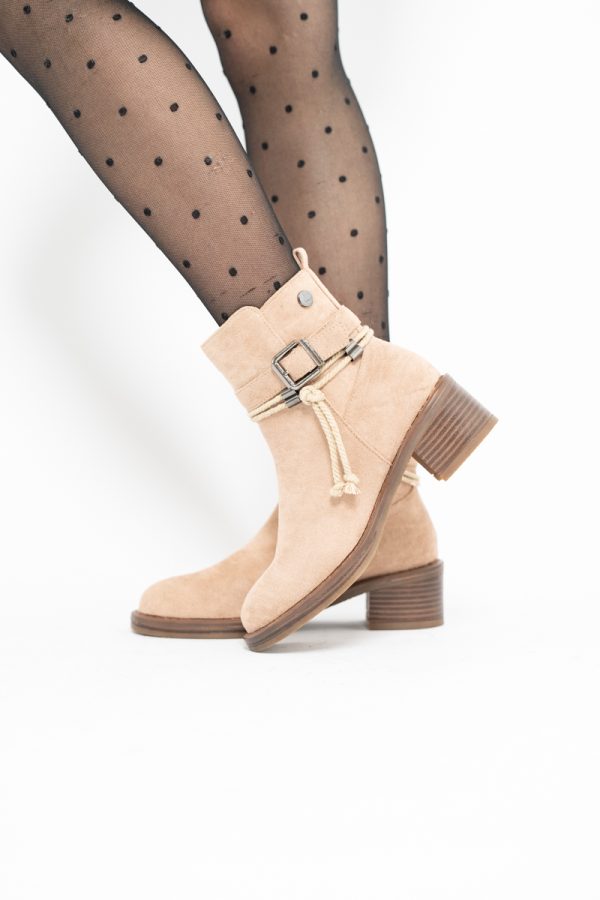 Botine damă din piele ecologică întoarsă Maro Capuccino (BS2612BO2310079) 119