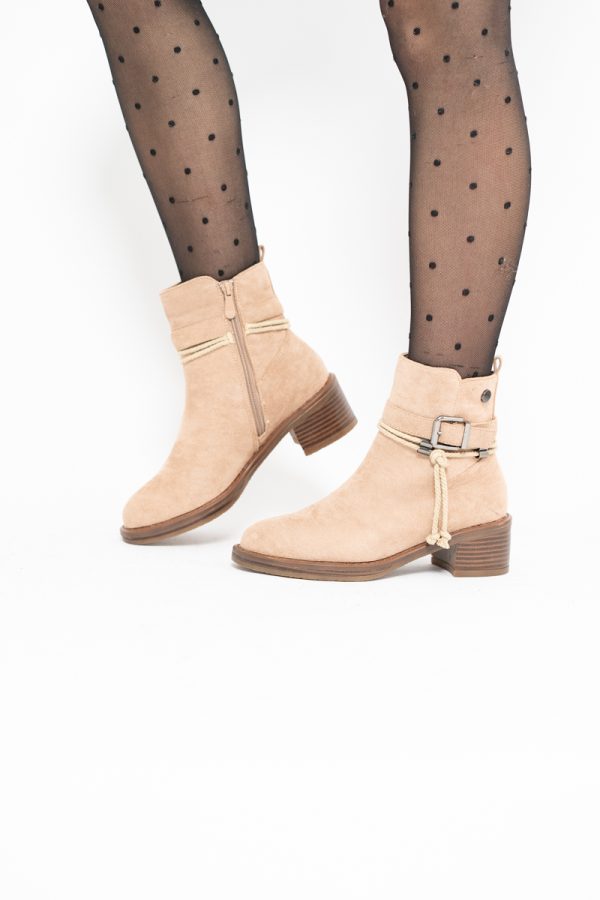 Botine damă din piele ecologică întoarsă Maro Capuccino (BS2612BO2310079) 123