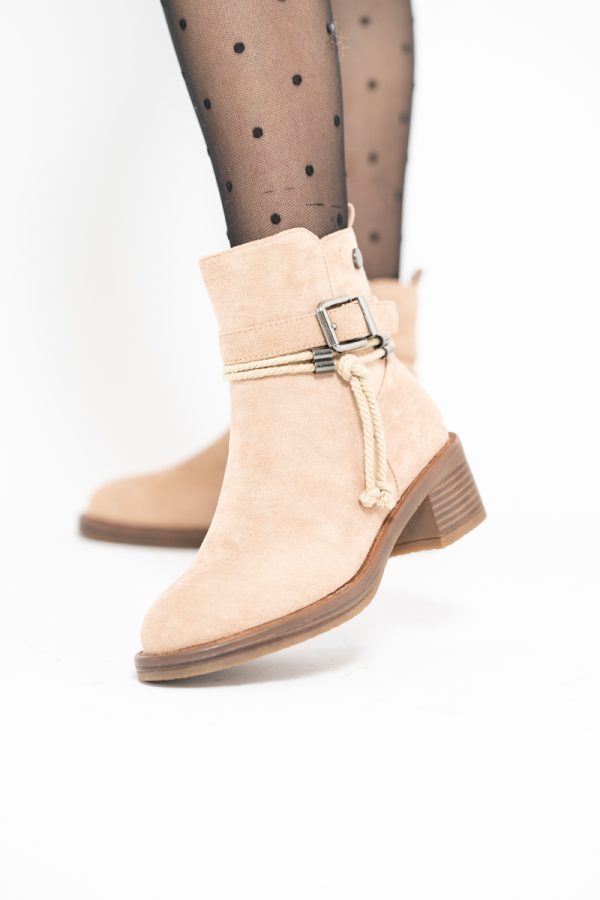 Botine damă din piele ecologică întoarsă Maro Capuccino (BS2612BO2310079) 125