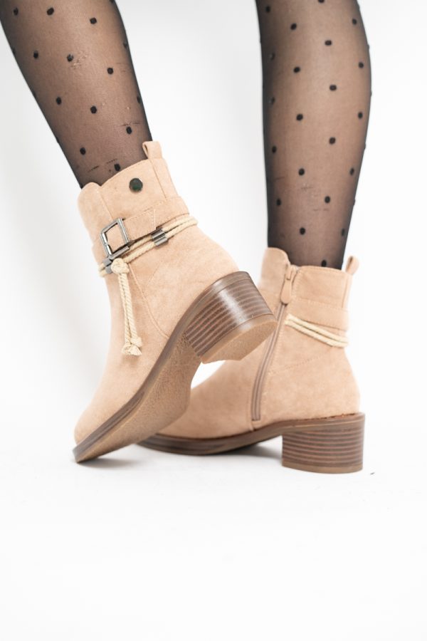 Botine damă din piele ecologică întoarsă Maro Capuccino (BS2612BO2310079) 121