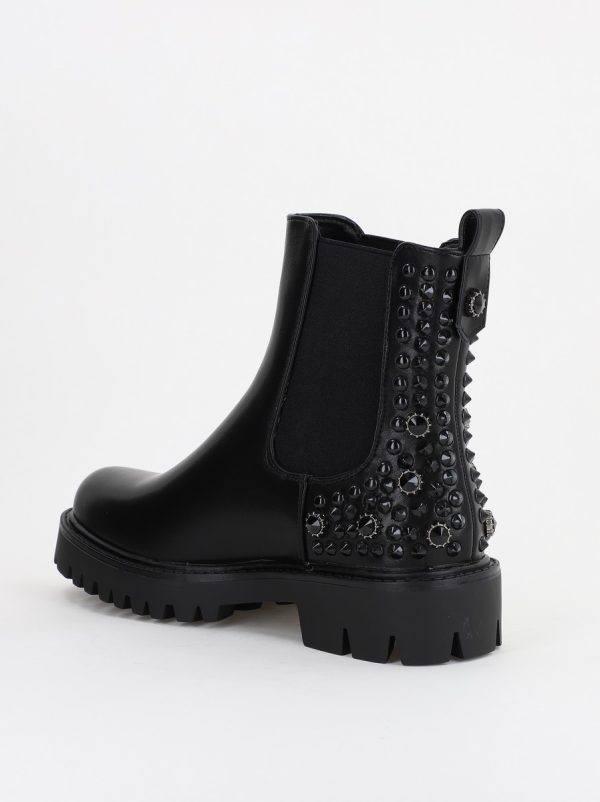 Ghete damă din piele ecologică cu pietricele Negre (BS52068BO2310220) 121