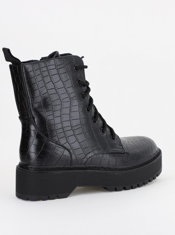 Ghete damă din piele ecologică cu pietricele Negre (BS52066BO2310221) 119