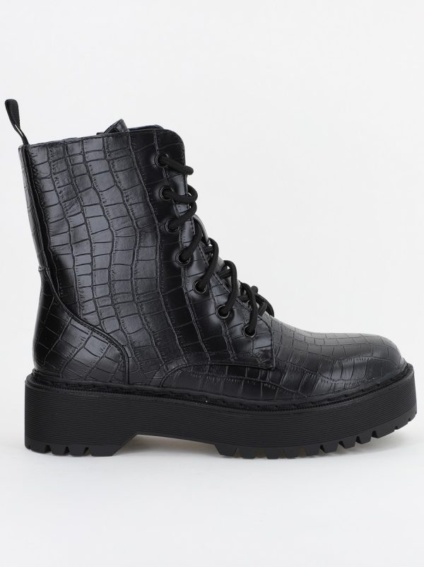 Ghete damă din piele ecologică cu pietricele Negre (BS52066BO2310221) 120