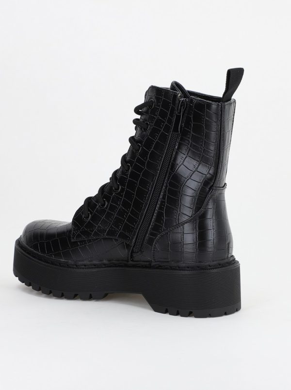 Ghete damă din piele ecologică cu pietricele Negre (BS52066BO2310221) 121