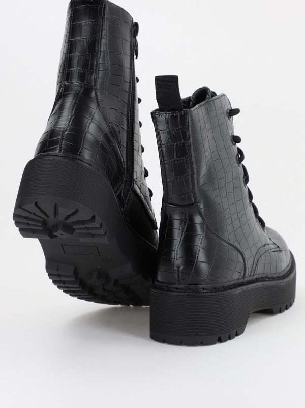 Ghete damă din piele ecologică cu pietricele Negre (BS52066BO2310221) 122