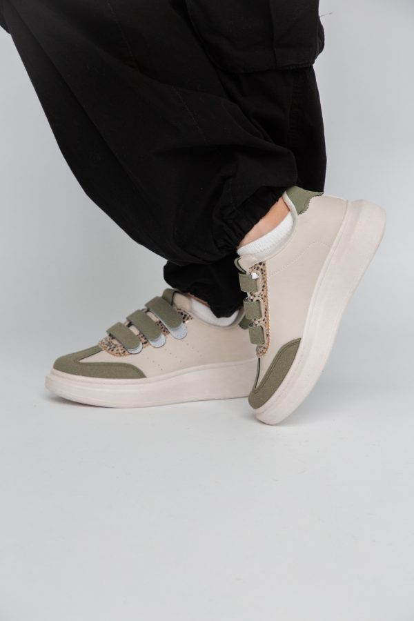 Pantofi sport dama din piele ecologică verde (BS257EV2310161) 123
