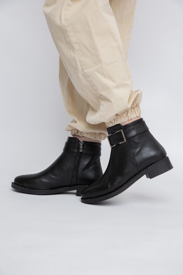 Ghete Damă cu Fermoar Piele Ecologică culoare Negre BS225BT2312037 119