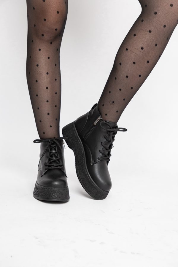 Ghete Damă cu Șiret Piele Ecologică culoare Negru (BS06BT2311301) 123
