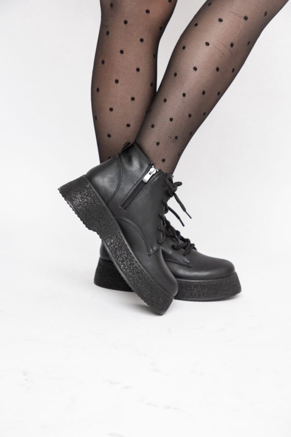 Ghete Damă cu Șiret Piele Ecologică culoare Negru (BS06BT2311301) 119