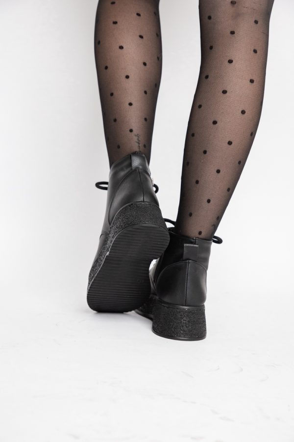 Ghete Damă cu Șiret Piele Ecologică culoare Negru (BS06BT2311301) 125