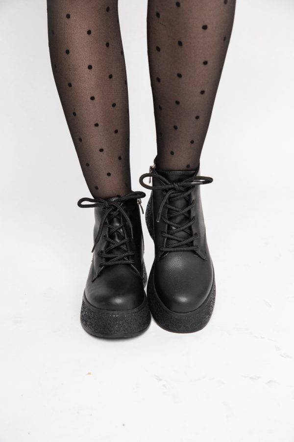 Ghete Damă cu Șiret Piele Ecologică culoare Negru (BS06BT2311301) 121