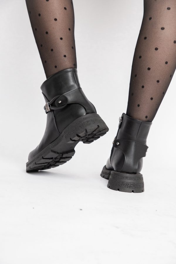 Ghete Damă cu Fermoar Piele Ecologică culoare Negru (BS205BT231064) 123
