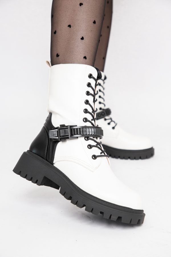Ghete Femei cu Talpa Groasa Piele Ecologica Alb (BS3028B2310128) 121