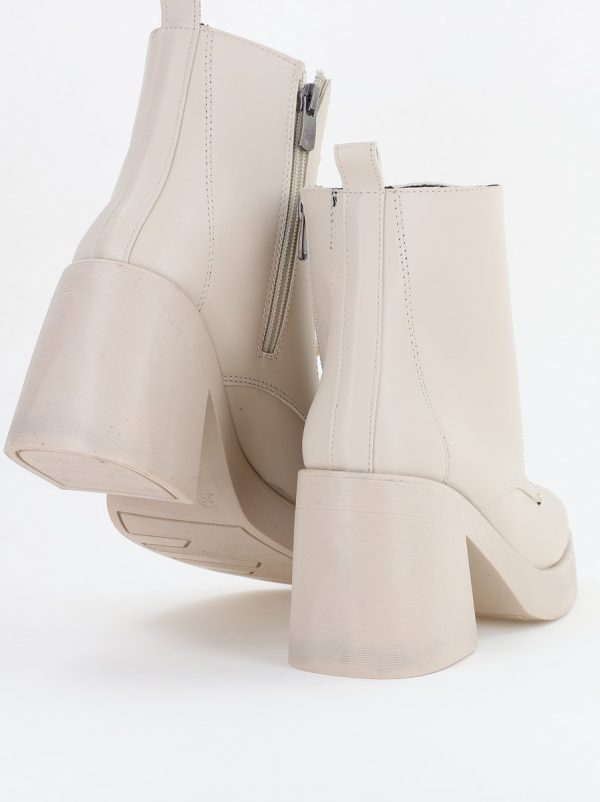 Botine Damă cu Fermoar Piele Ecologică Bej(BS9028BT2311308) 122
