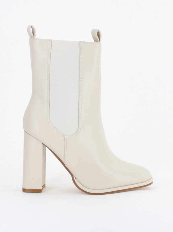 Botine damă din piele ecologică cu fermoar Bej (BS16803BO2310136) 120