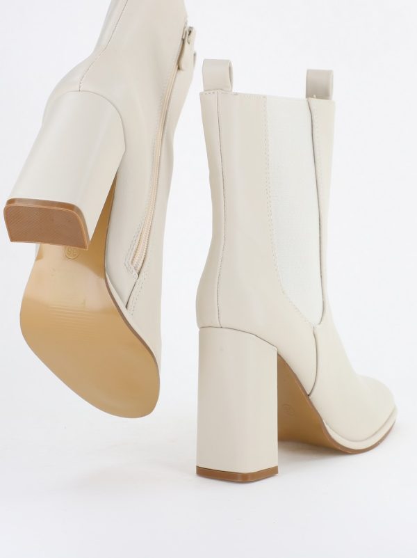 Botine damă din piele ecologică cu fermoar Bej (BS16803BO2310136) 122