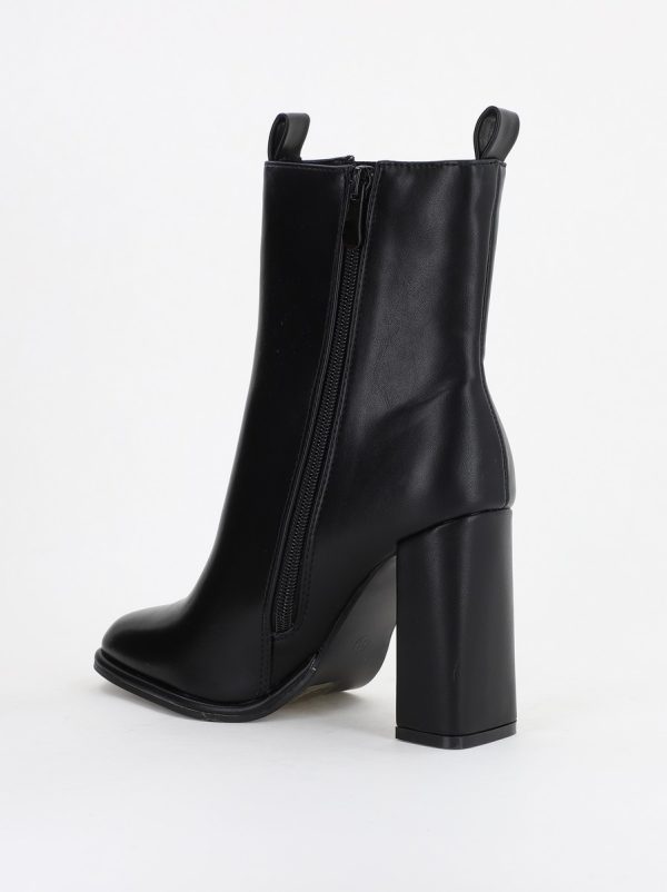 Botine damă din piele ecologică cu fermoar Negru (BS16803BO2310137) 121