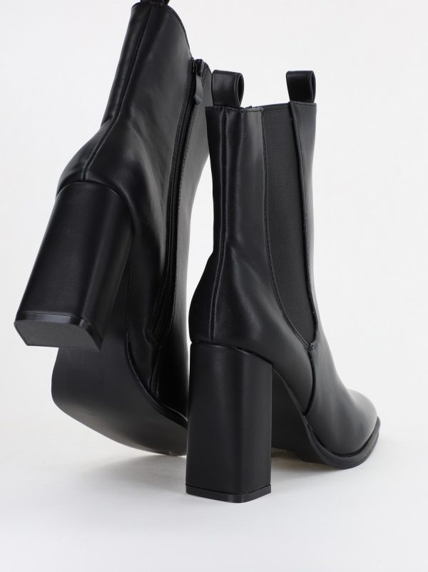 Botine damă din piele ecologică cu fermoar Negru (BS16803BO2310137) 122