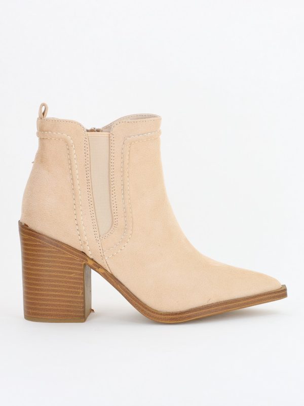 Botine damă din piele ecologică întoarsă Bej (BS2606BO2310077) 119