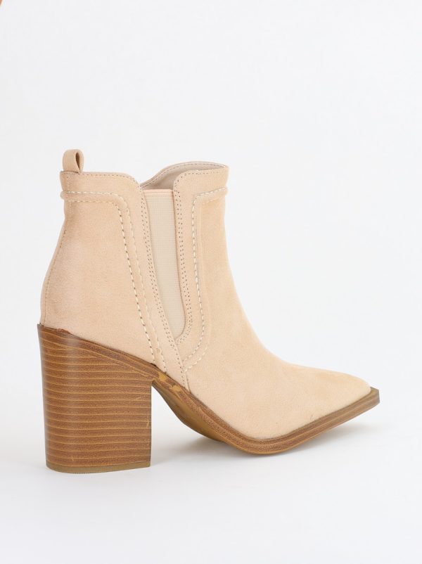 Botine damă din piele ecologică întoarsă Bej (BS2606BO2310077) 120