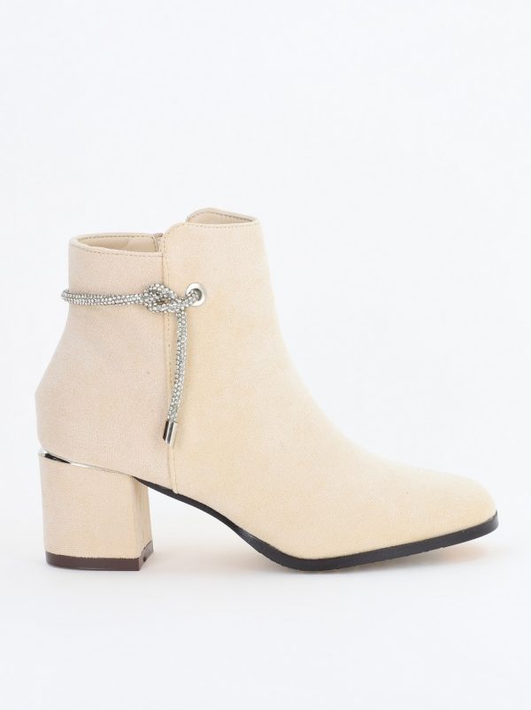 Botine damă din piele ecologică întoarsă Bej (BS2608BO2310073) 120