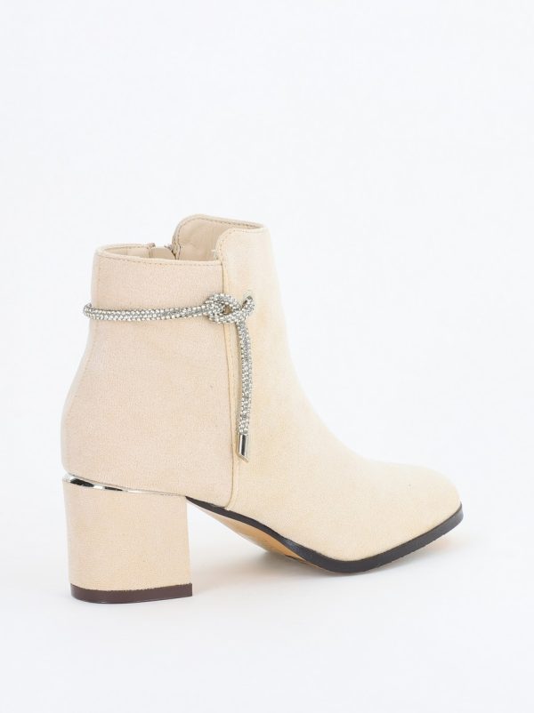Botine damă din piele ecologică întoarsă Bej (BS2608BO2310073) 121