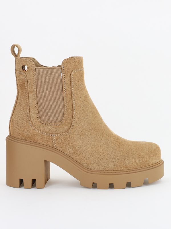 Botine damă din piele ecologică întoarsă Bej (BS7513AM2310104) 119
