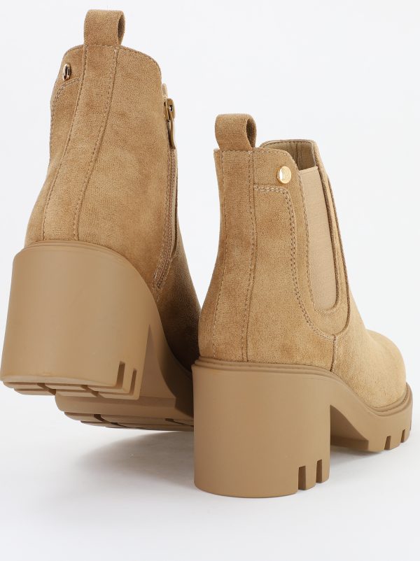 Botine damă din piele ecologică întoarsă Bej (BS7513AM2310104) 122