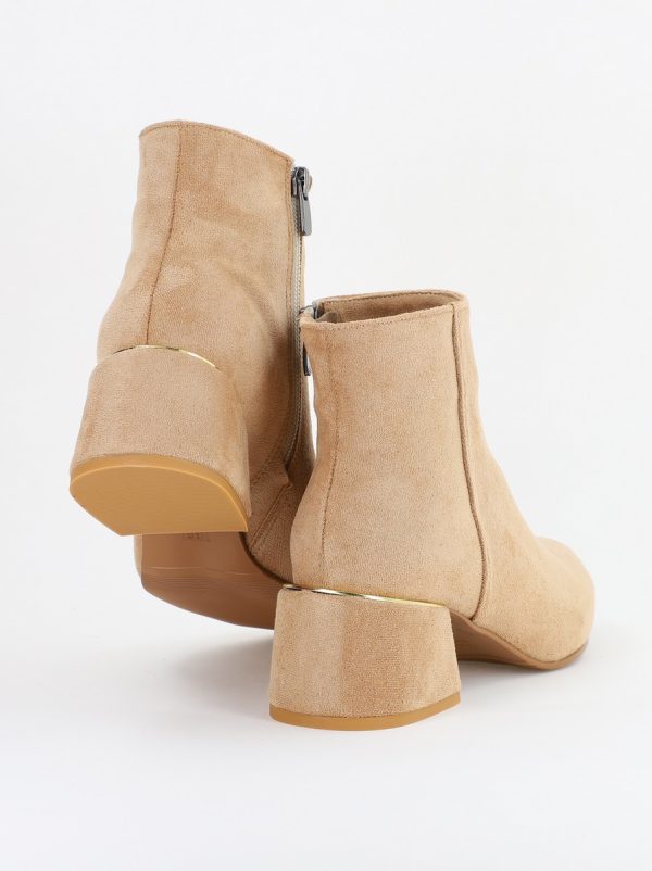 Botine damă din piele ecologică întoarsă Bej (BS850BT2311310) 123
