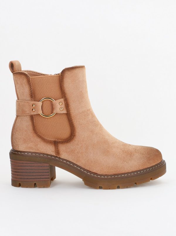 Botine damă din piele ecologică întoarsă Maro Capuccino (BS2611BO2310095) 122