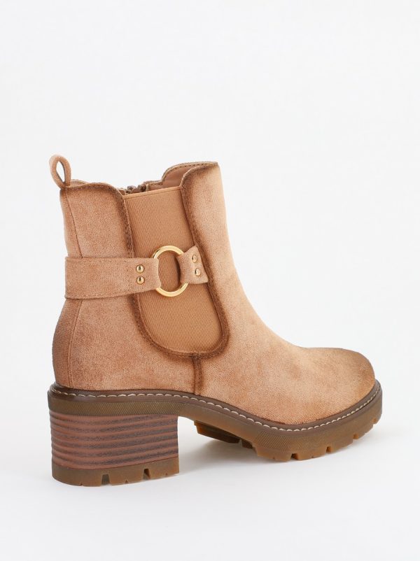 Botine damă din piele ecologică întoarsă Maro Capuccino (BS2611BO2310095) 124