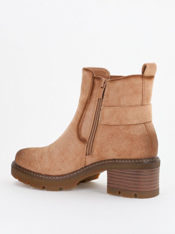 Botine damă din piele ecologică întoarsă Maro Capuccino (BS2611BO2310095) 126