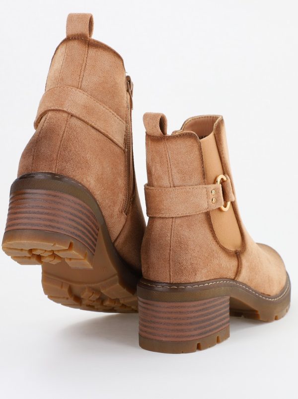Botine damă din piele ecologică întoarsă Maro Capuccino (BS2611BO2310095) 120