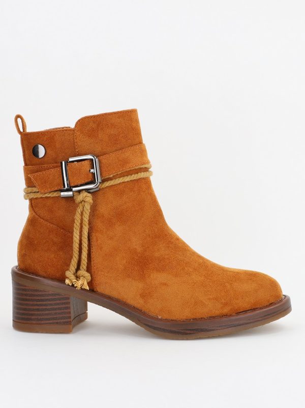 Botine damă din piele ecologică întoarsă Maro Camel (BS2612BO2310085) 120