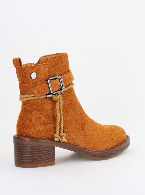 Botine damă din piele ecologică întoarsă Maro Camel (BS2612BO2310085) 122