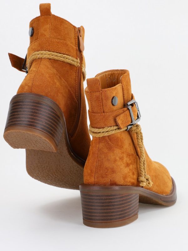 Botine damă din piele ecologică întoarsă Maro Camel (BS2612BO2310085) 126