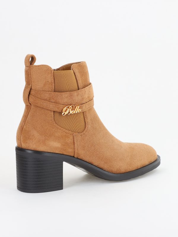 Botine damă din piele ecologică întoarsă Maro Capuccino(BS2617BO2310084) 120