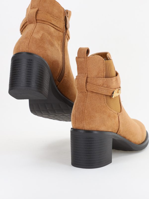 Botine damă din piele ecologică întoarsă Maro Capuccino(BS2617BO2310084) 122