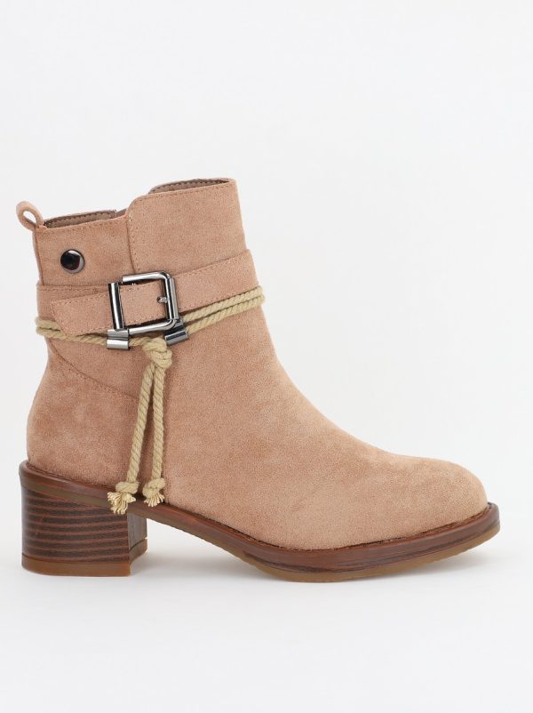 Botine damă din piele ecologică întoarsă Maro Capuccino (BS2612BO2310079) 120