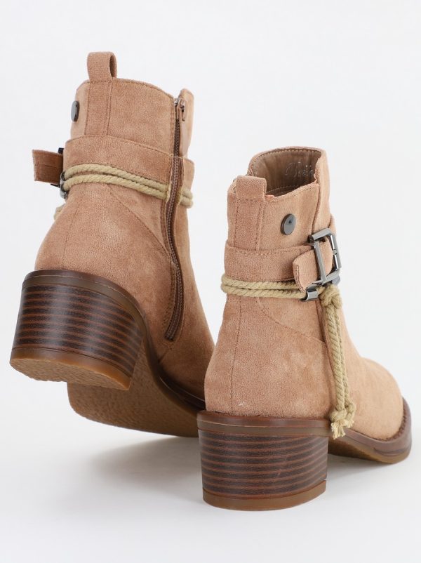 Botine damă din piele ecologică întoarsă Maro Capuccino (BS2612BO2310079) 126