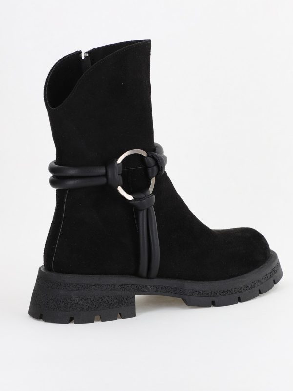 Botine dama din piele ecologică întoarsă Negre (BS220BT231067) 121