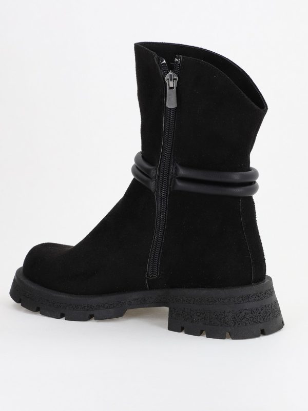 Botine dama din piele ecologică întoarsă Negre (BS220BT231067) 122