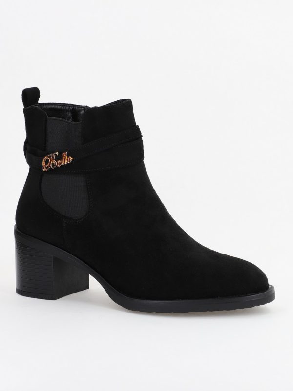 Botine damă din piele ecologică întoarsă Negre (BS2617BO2310082) 122