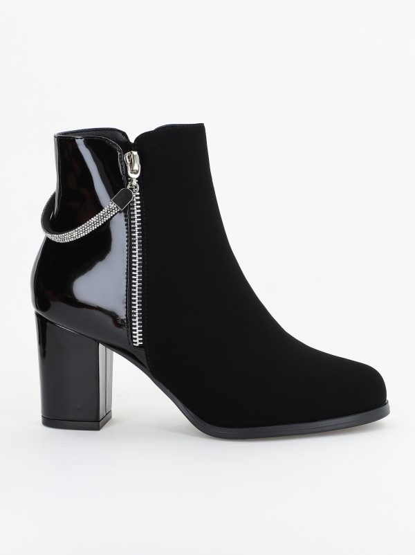 Botine damă din piele ecologică întoarsă Negre (BS7510AM2310107) 119