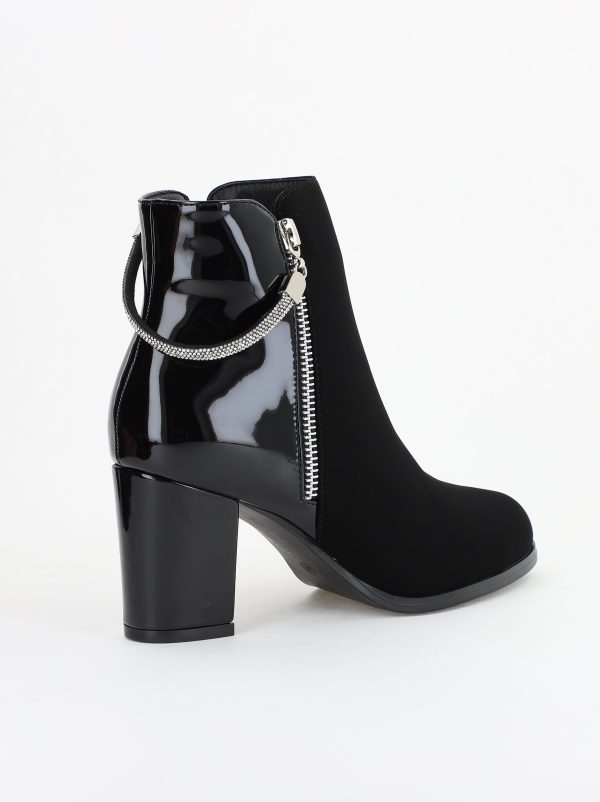 Botine damă din piele ecologică întoarsă Negre (BS7510AM2310107) 120