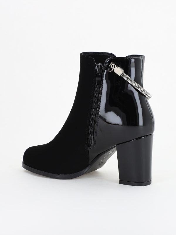 Botine damă din piele ecologică întoarsă Negre (BS7510AM2310107) 121