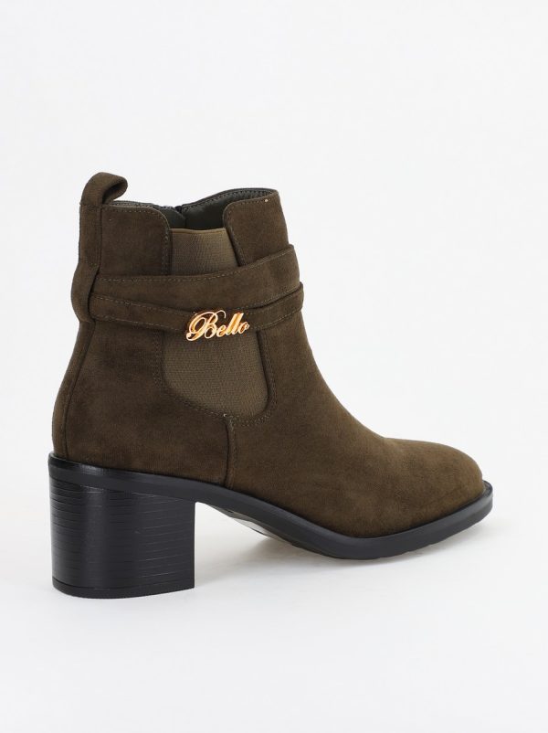 Botine damă din piele ecologică întoarsă Verzi(BS2617BO2310083) 120